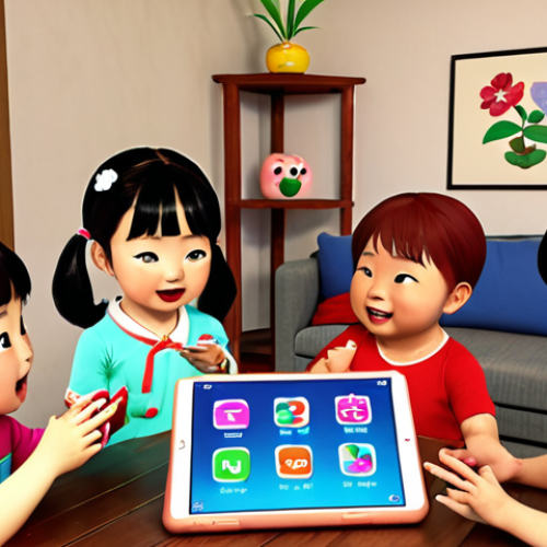 **Prompt:** "A vibrant, cheerful scene of a diverse group of South Korean children, aged 2-6, happily engaging with CoComelon content. One child is watching CoComelon on a tablet, another is playing with a CoComelon JJ plush toy, and a third is dancing along to a CoComelon song playing in the background. The setting is a cozy, modern Korean living room, subtly incorporating elements of traditional Korean aesthetics in the decor. The atmosphere is warm, inviting, and clearly shows the cultural resonance of the brand. High detail, animation style, bright colors, natural lighting, 4K."